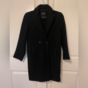 Women's Black Double-Breasted Coat